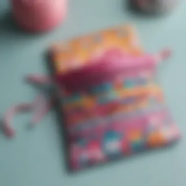 Vibrant Fabric Pouch for Hair Tie Storage Colorful fabric pouch showcasing neatly arranged hair ties