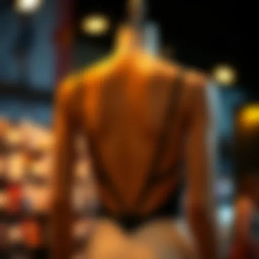 Elegant strappy backless bodysuit showcased on a mannequin