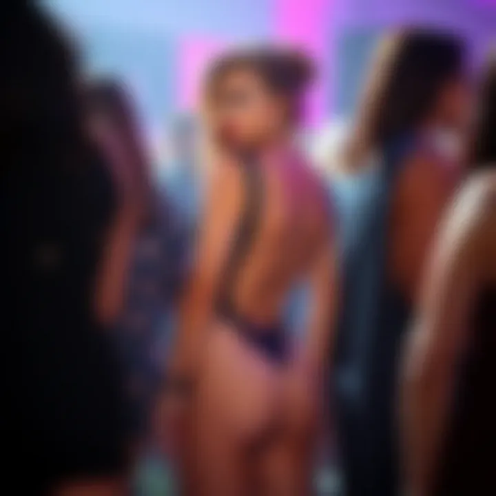 Stylish Ensemble at Social Event Stylish ensemble featuring a strappy backless bodysuit at a social event