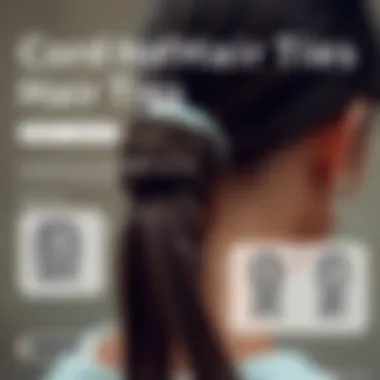 An infographic displaying the benefits of cord hair ties on hair health, with illustrations of hair strands