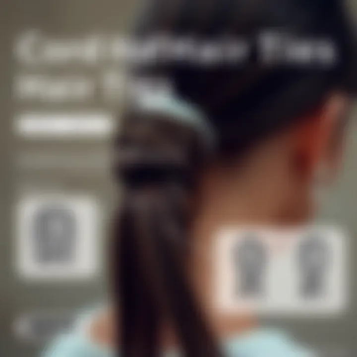 An infographic displaying the benefits of cord hair ties on hair health, with illustrations of hair strands