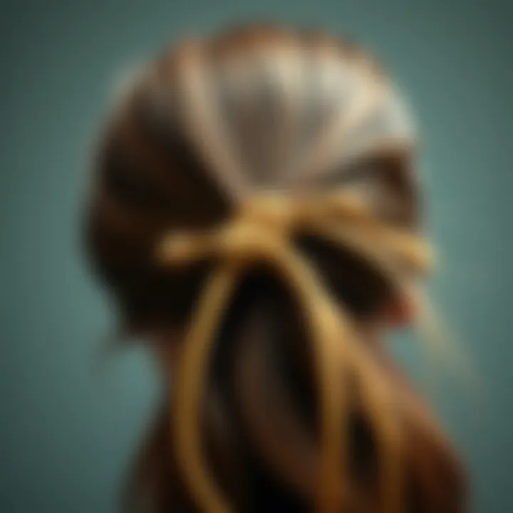An artistic representation of a hair tie in use, showing its impact on hairstyling and overall aesthetic
