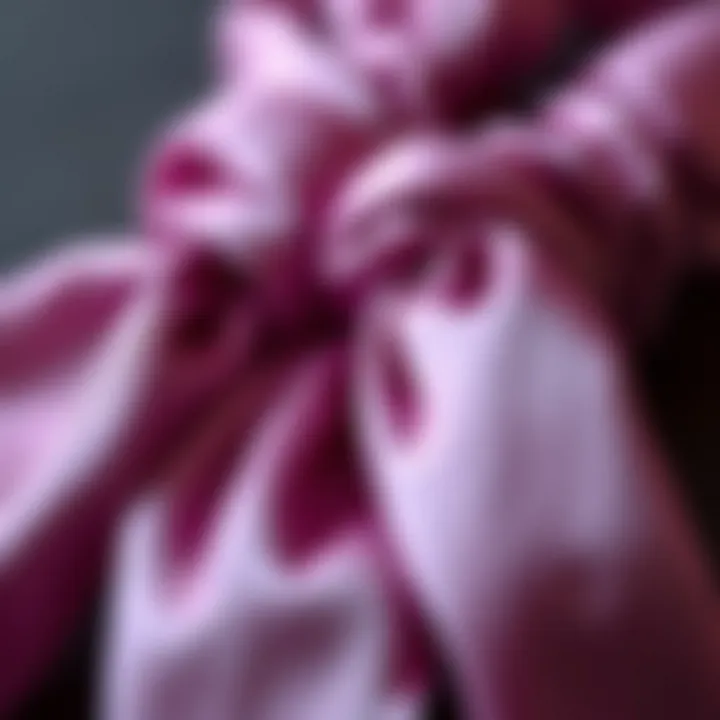 A close-up view of luxurious cord hair ties made from silk, showcasing their sheen and texture