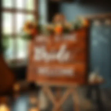 Personalized rustic sign showcasing the bride's name