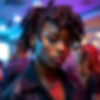 A stylish individual sporting a creative crochet hairstyle at a social event