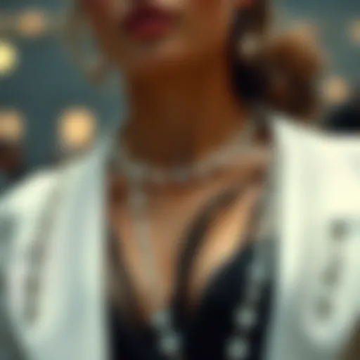 Elegant crystal garland strands adorned on a designer outfit