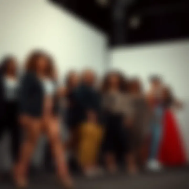 A diverse group of individuals confidently posing in trendy curvy styles