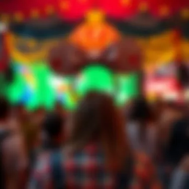 A festive scene portraying the cultural celebration of Disney headband ears at a themed event.