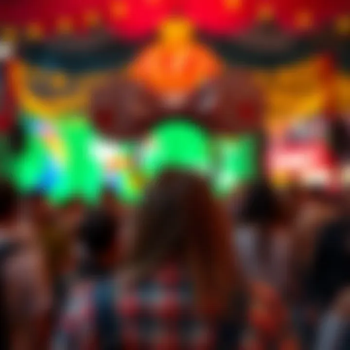 A festive scene portraying the cultural celebration of Disney headband ears at a themed event.