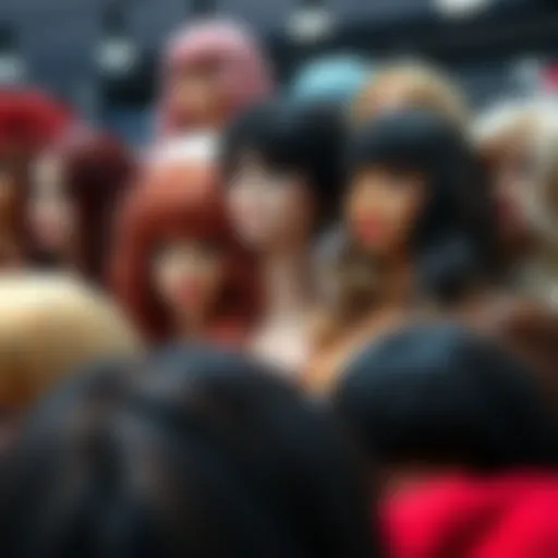 Exquisite wig collection showcasing various styles and colors