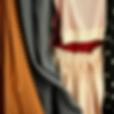 Variety of fabrics showcasing high waisted skirts and crop tops