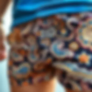 Close-up of intricate paisley patterns on fabric