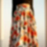 Elegant high waisted skirt in a floral pattern