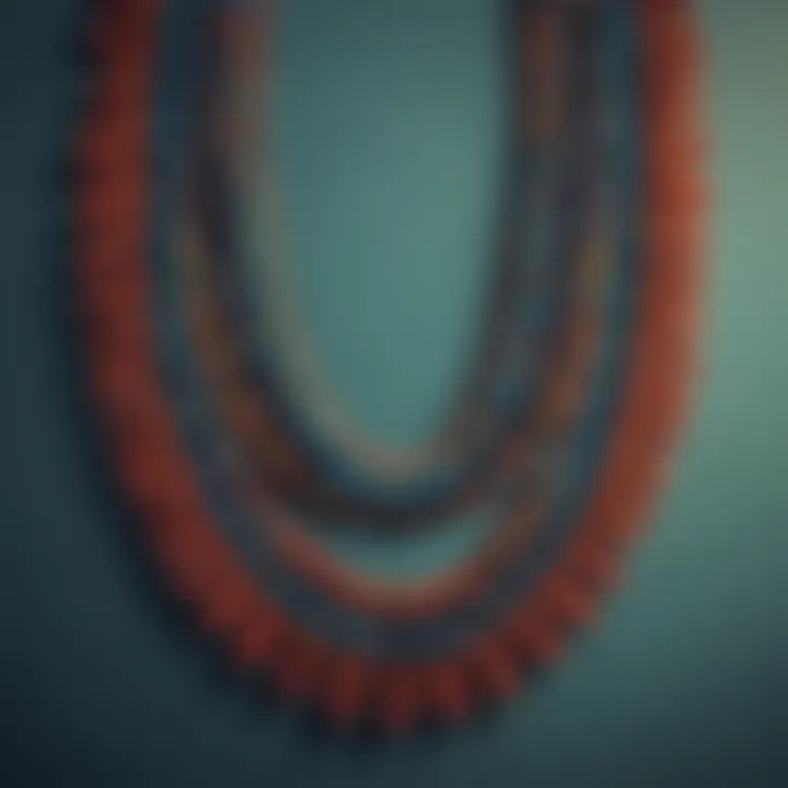 Colorful beaded necklace showcasing hippie style