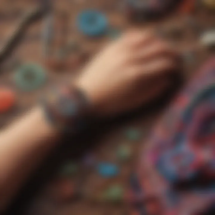 Artisan-crafted bracelets representing peace and love