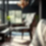 Elegant leaf print chair design showcasing intricate patterns