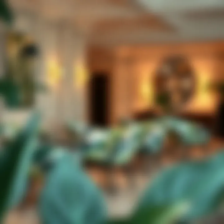 Stylish interior featuring various leaf print chair styles