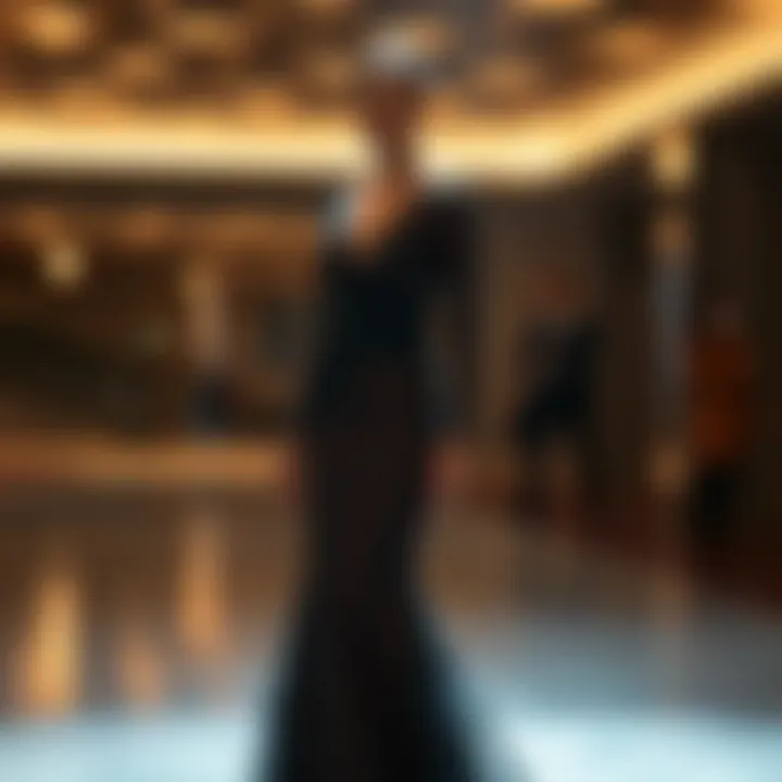 Sophisticated long sleeve evening gown