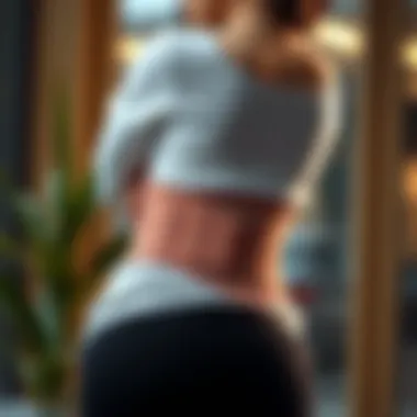 Illustration showing the ergonomic features of a support belt