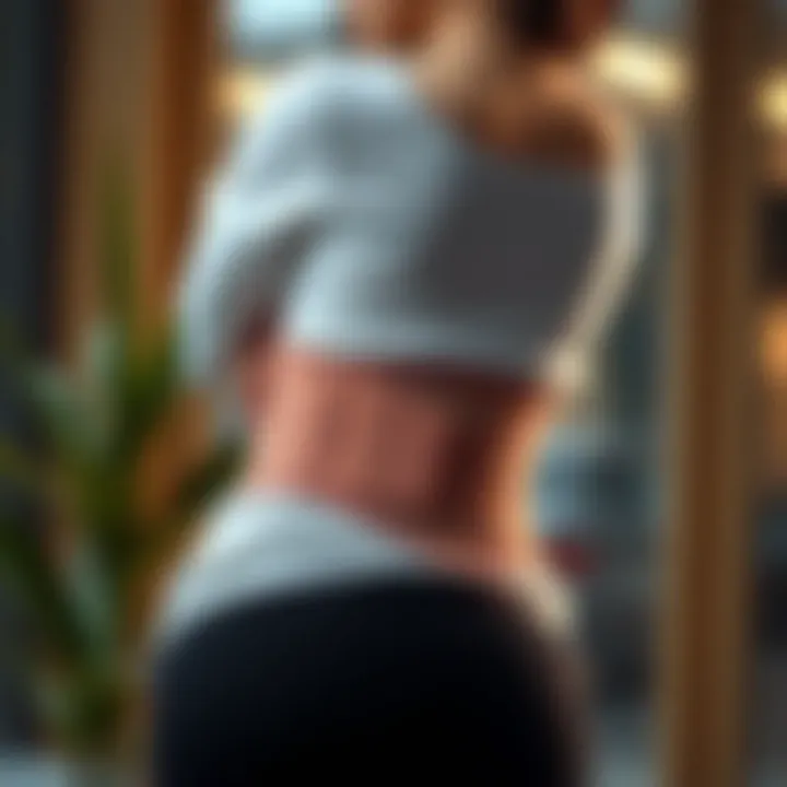 Illustration showing the ergonomic features of a support belt