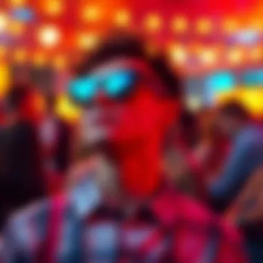 Stylish sunglasses on a vibrant party setting