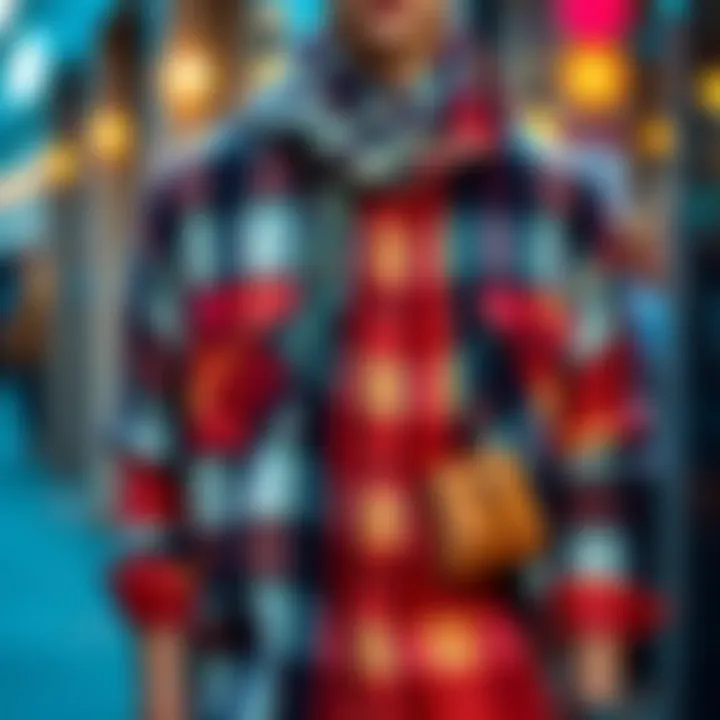 Fashionable multicolor flannel shirt styled with accessories