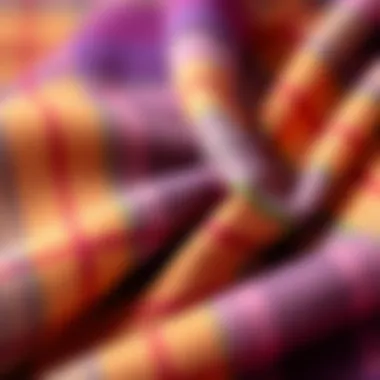 Close-up of multicolor flannel texture highlighting its softness and depth