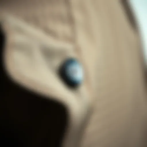 Close-up view of a pants button extension showcasing its design