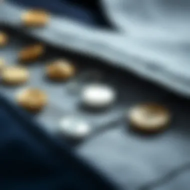 Variety of pants buttons in different styles and materials