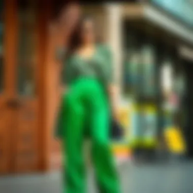 Chic Styling with Green Wide Leg Pants Fashionable Outfit Featuring Green Wide Leg Pants