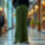 Stylish Plus Size Green Wide Leg Pants on Display