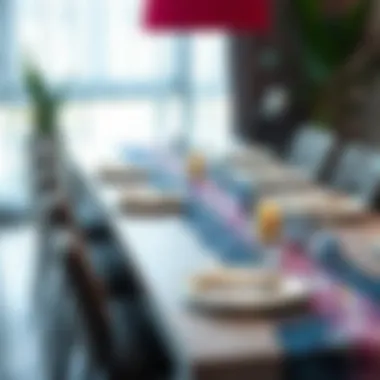 Stylish dining setup featuring a mermaid theme table runner