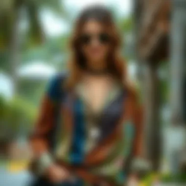 Fashionable layering of hippie shirts with accessories