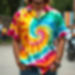 Vibrant hippie shirt featuring tie-dye patterns