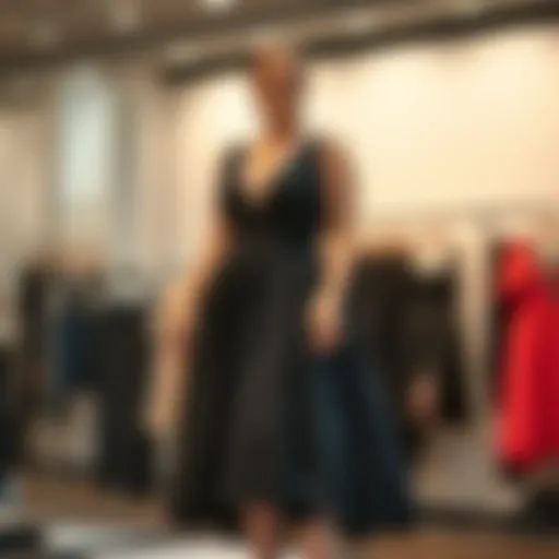 Elegant plus size black midi dress showcased on a model