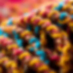 A close-up of vibrant crochet hair showcasing its texture and colors