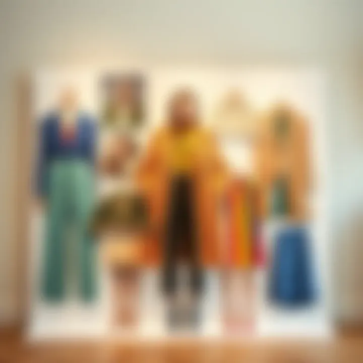 A seasonal fashion mood board displaying trending colors and styling inspiration.