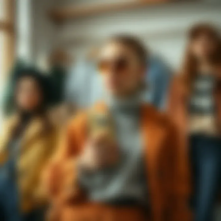 An artistic arrangement of various clothing styles reflecting personal expression.