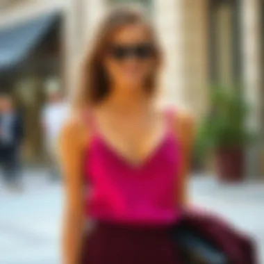 Stylish outfit pairing with criss cross camisole