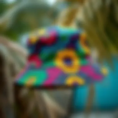 A vibrant Jamaican bucket hat adorned with traditional patterns