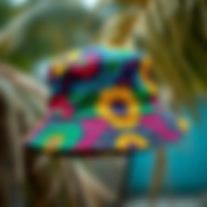 A vibrant Jamaican bucket hat adorned with traditional patterns