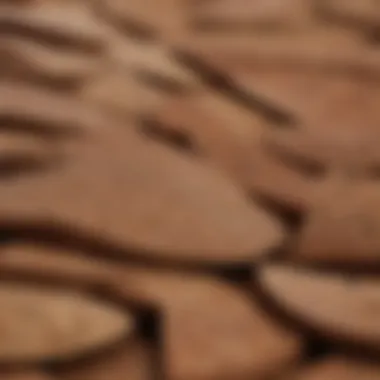 Close-up of the material texture of brown wedges