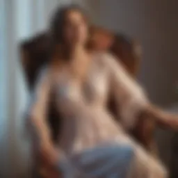 Dreamy boho nightgown draped on a vintage chair