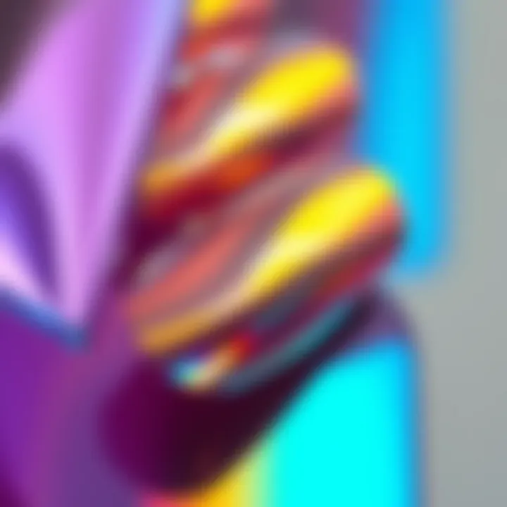 A close-up view of holographic nail foil showcasing its reflective properties