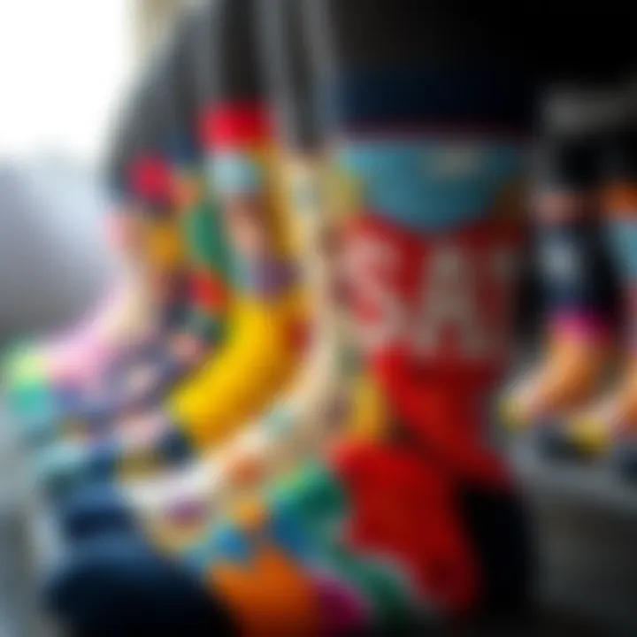 A showcase of vibrant personalized socks featuring unique photo prints