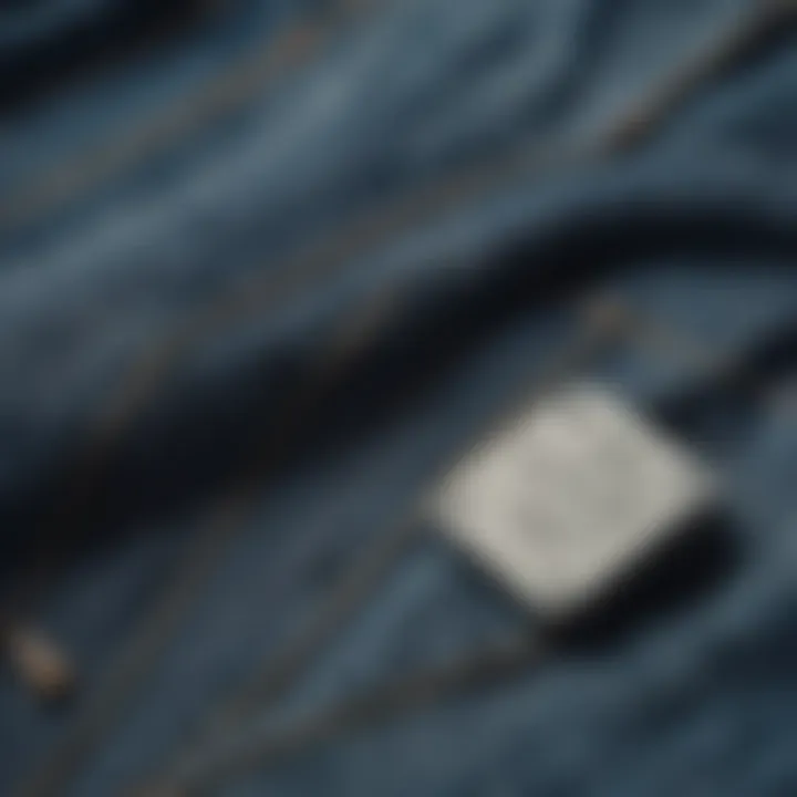 Close-up of denim fabric highlighting texture and quality