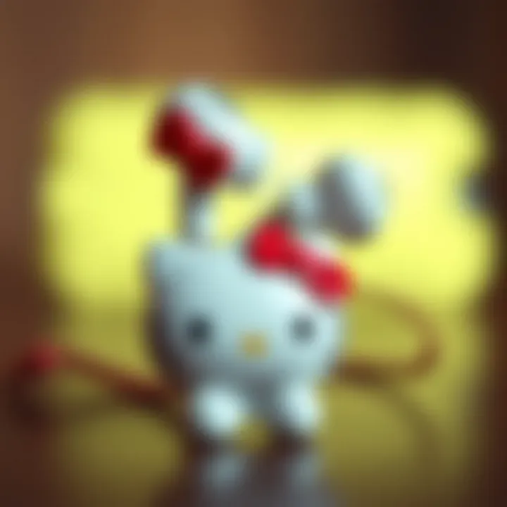 Charming design of Hello Kitty ear buds showcasing their playful aesthetic