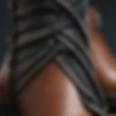 Close-up of a zipper detail on a fashionable western boot