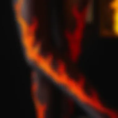 Artistic representation of flame fishnet tights showcasing their intricate pattern