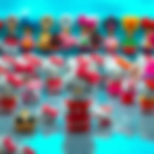 Vibrant display of Hello Kitty 3D nail charms showcasing various designs